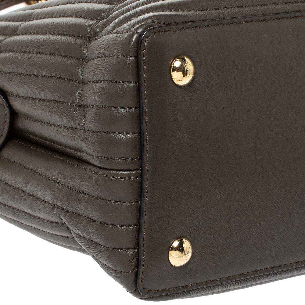 Fendi Olive Green Quilted Leather Dotcom Click Shoulder Bag 3