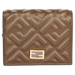 Fendi Olive Nappa Leather Small Wallet 