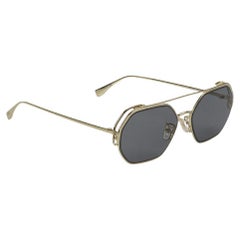 Fendi O'lock Hexagon Frame Gold Toned Sunglasses