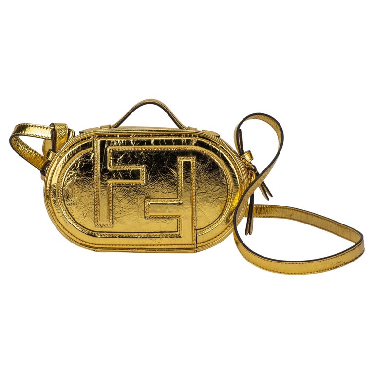 Fendi Metallic Lurex Gold Zucchino Baguette Bag