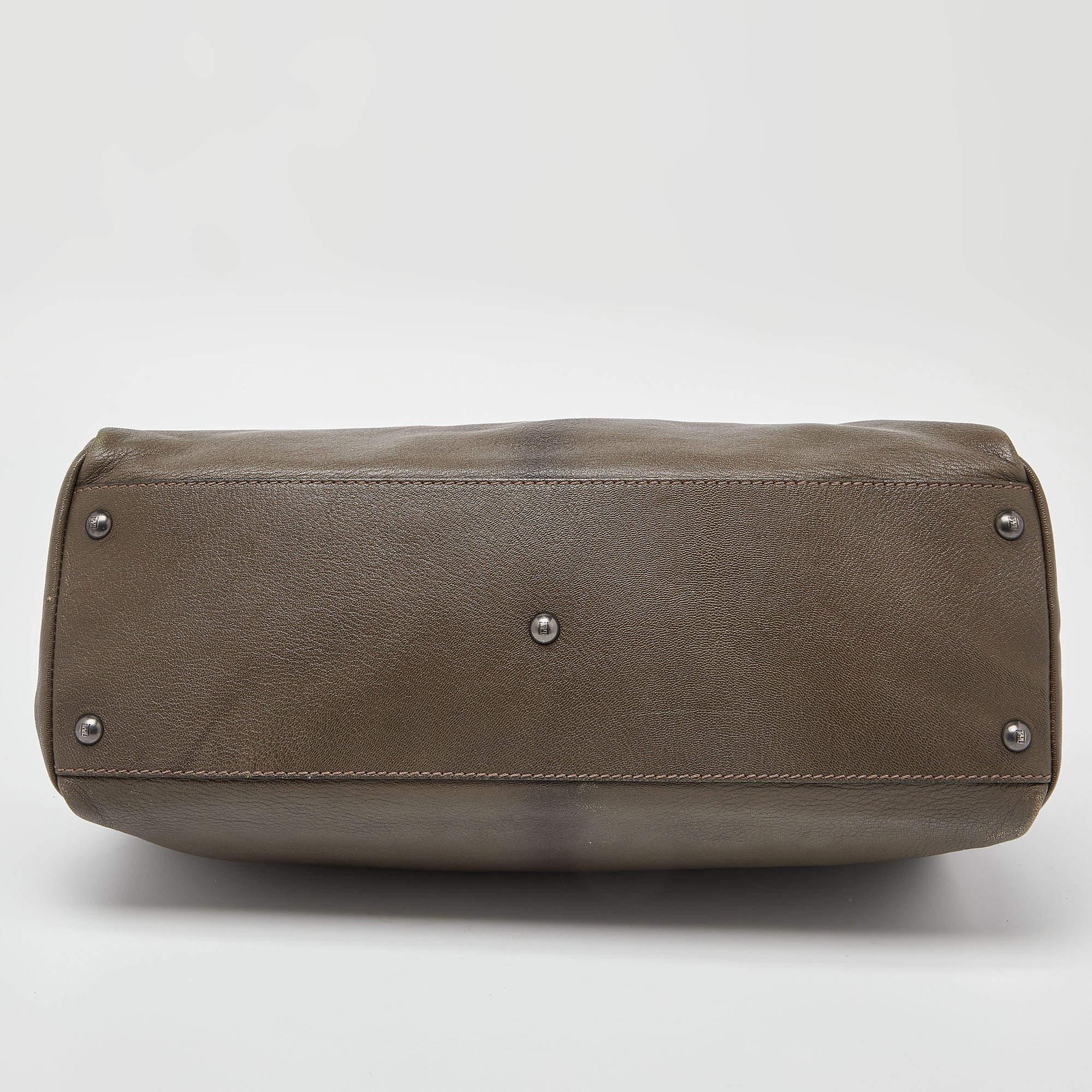 Fendi Ombre Brown Leather Large Peekaboo Top Handle Bag 1
