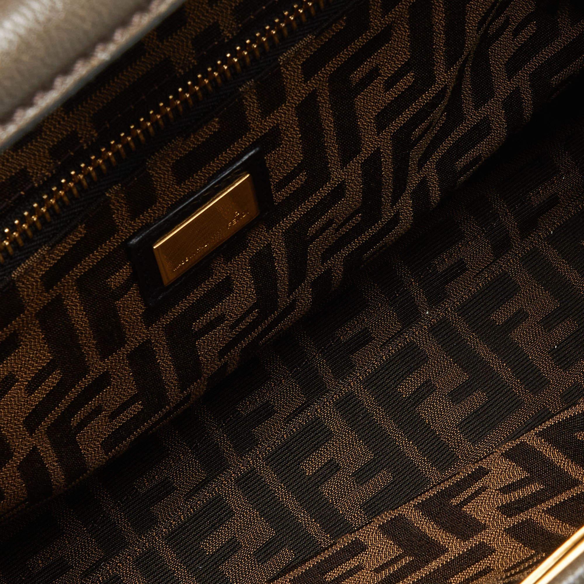 Fendi Ombre Brown Leather Large Peekaboo Top Handle Bag 4
