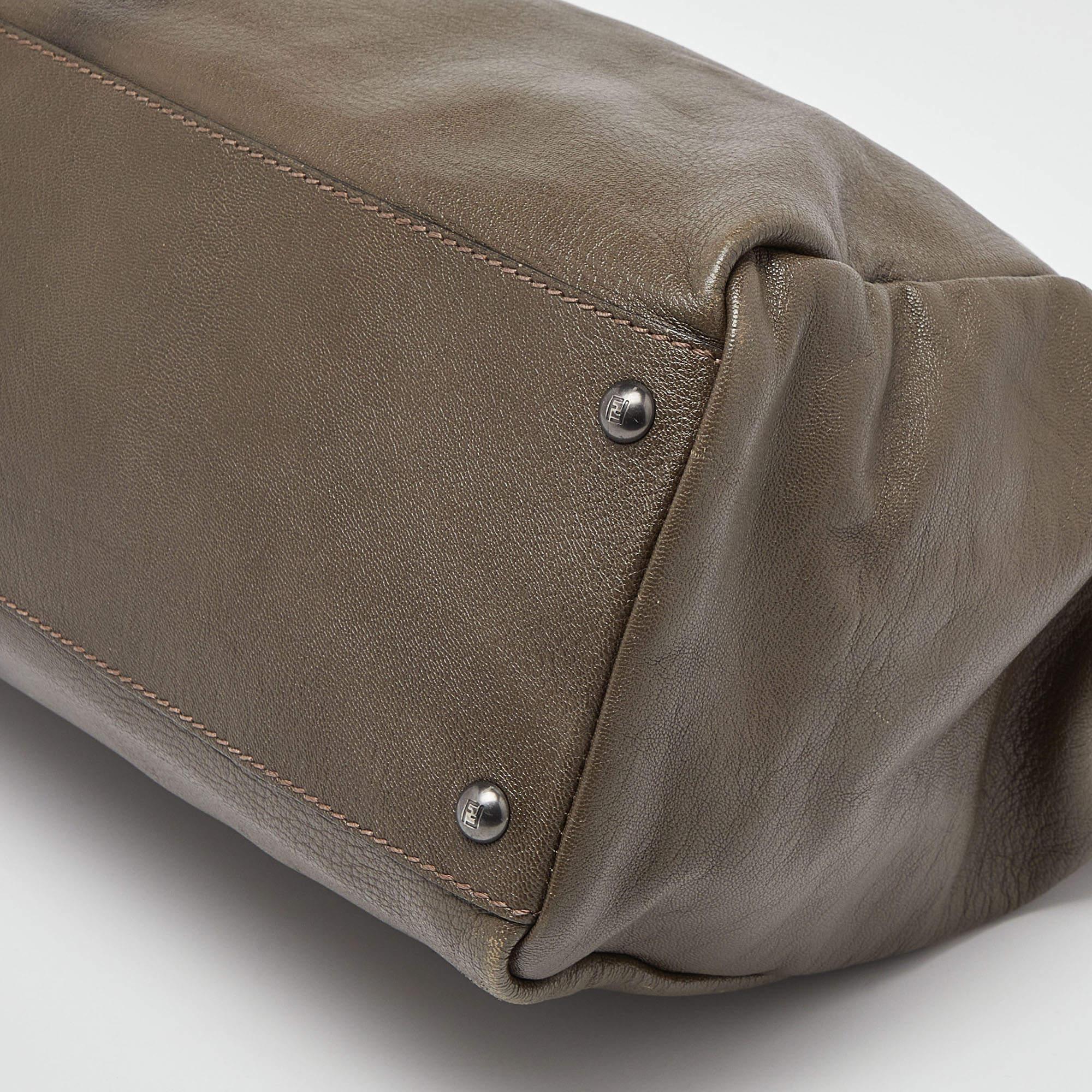 Fendi Ombre Brown Leather Large Peekaboo Top Handle Bag 5