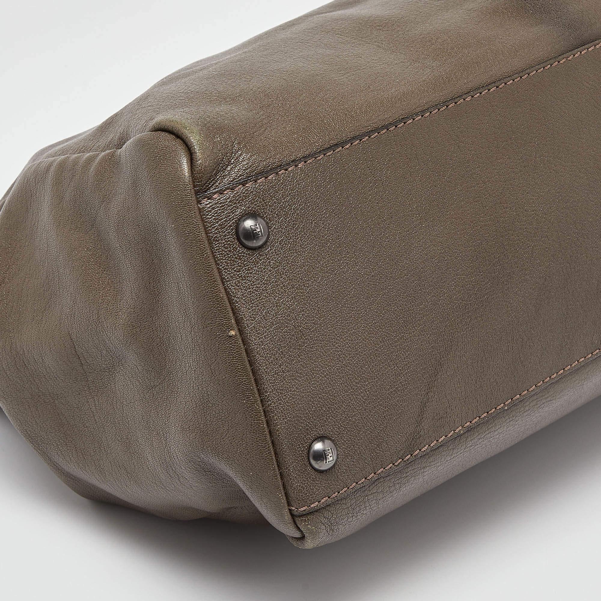 Fendi Ombre Brown Leather Large Peekaboo Top Handle Bag 6