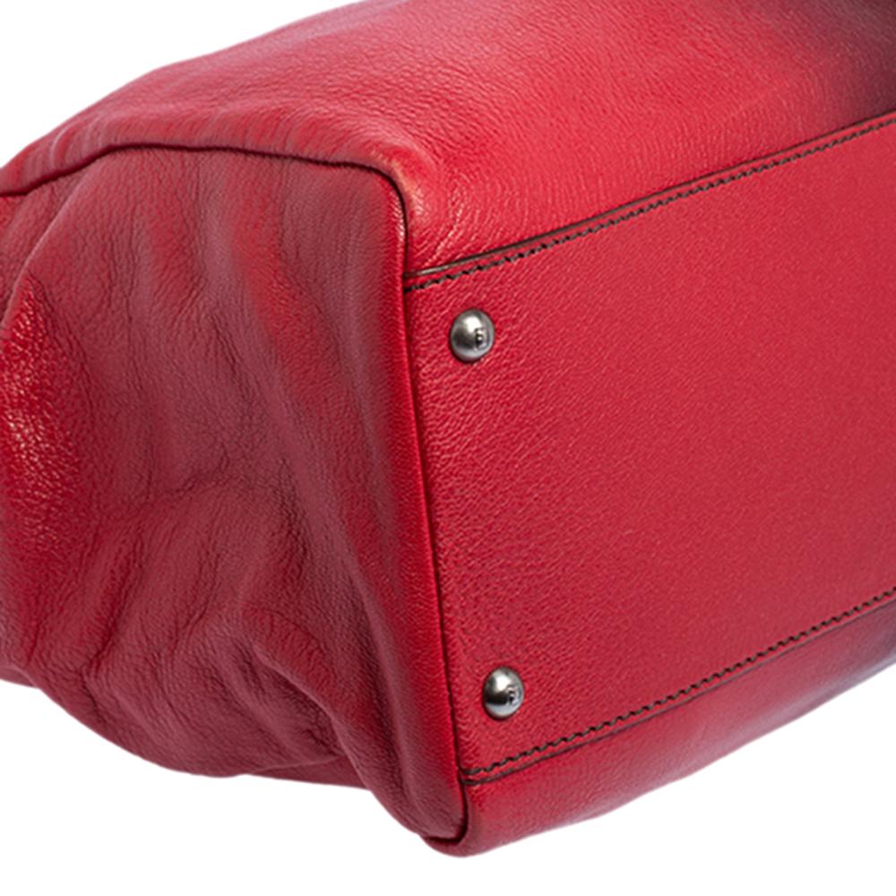 Women's Fendi Ombre Red Leather Large Peekaboo Top Handle Bag
