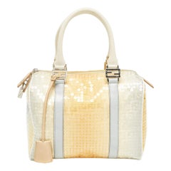 Fendi Ombre Yellow Zucchino Fabric and Leather Small Forever Bauletto Bag