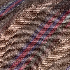 FENDI One Size Purple Taupe Diagonal Stripe Silk Tie