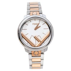 Fendi Opaline White Two-Tone Stainless Steel Runaway Women's Wristwatch 36 mm