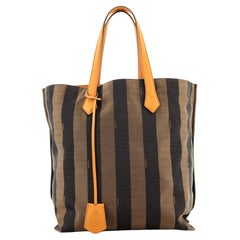 Fendi Open Shopping Tote Pequin Canvas Tall