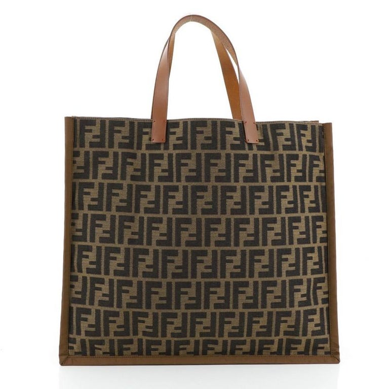Fendi Open Shopping Tote Zucca Canvas Large at 1stDibs