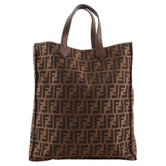 Fendi Open Shopping Tote Zucca Canvas Tall