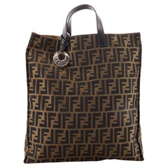 Fendi Open Shopping Tote Zucca Canvas Tall