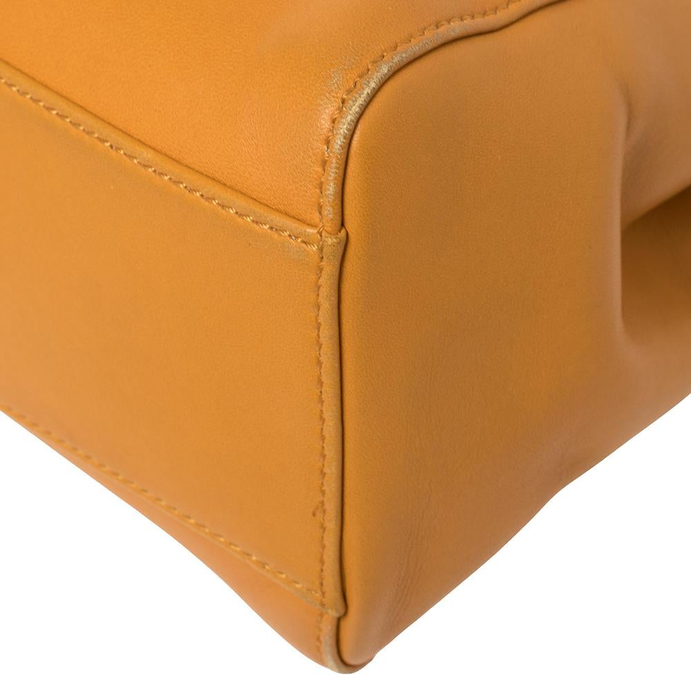 Fendi Orange/Green Leather Mini Peekaboo Top Handle Bag 1