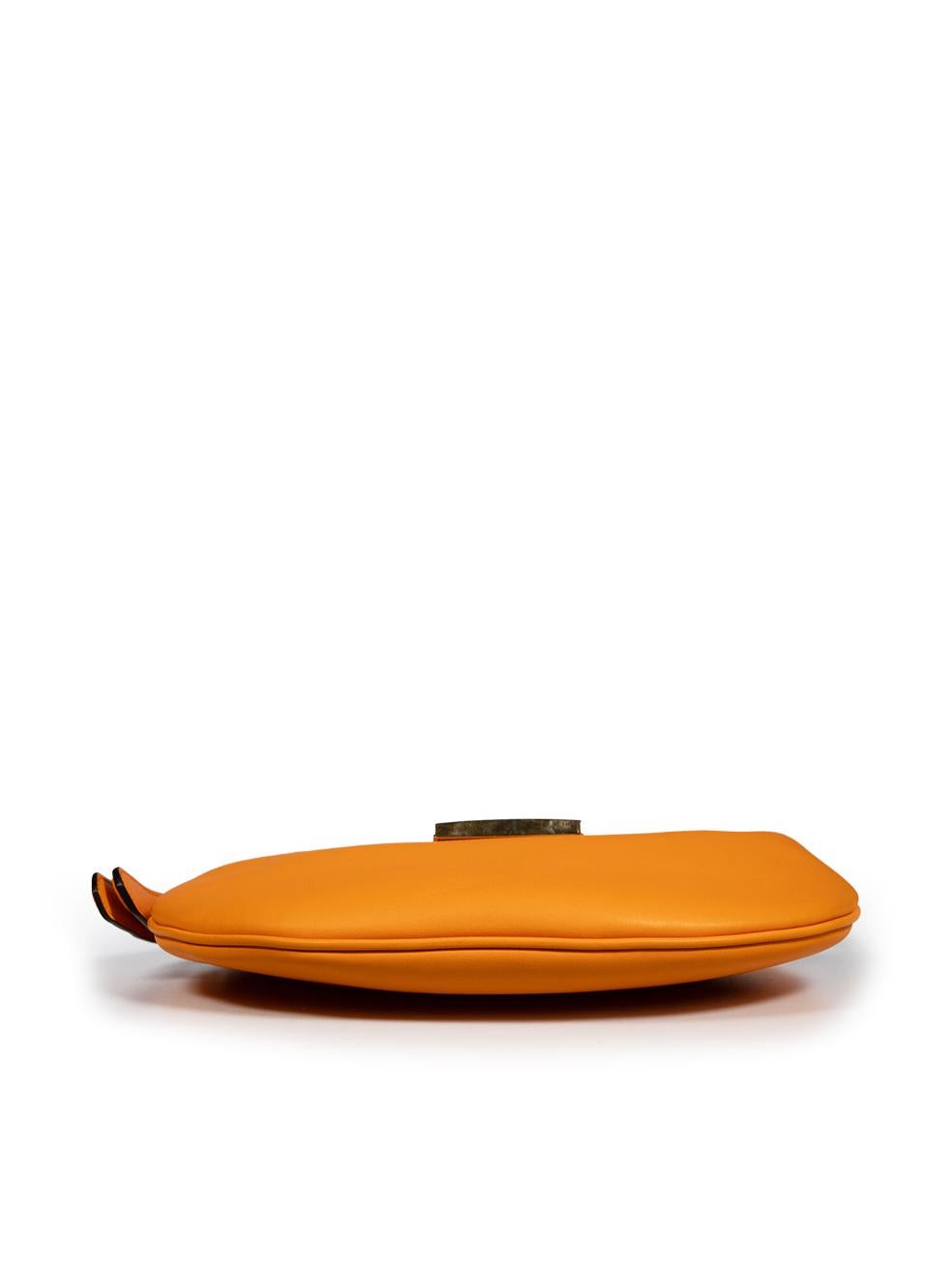 Women's Fendi Orange Leather Croissant Shoulder Bag For Sale