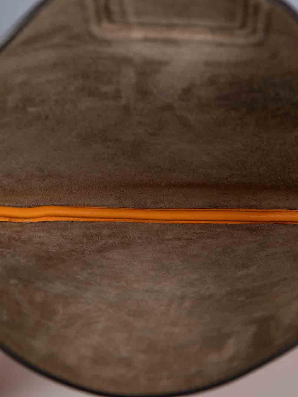 Fendi Orange Leather Croissant Shoulder Bag For Sale 1