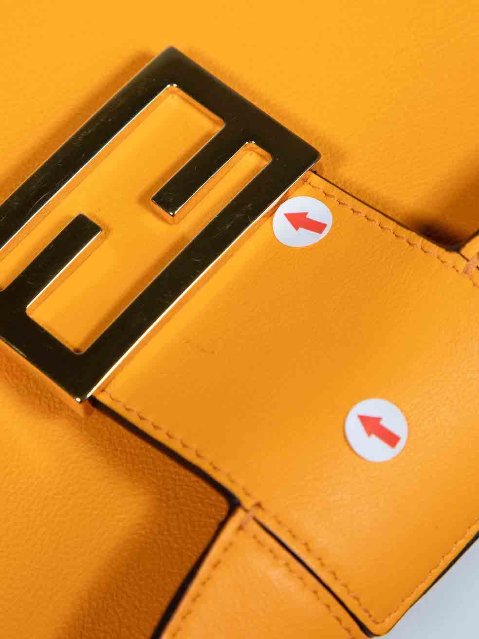 Fendi Orange Leather Croissant Shoulder Bag For Sale 2