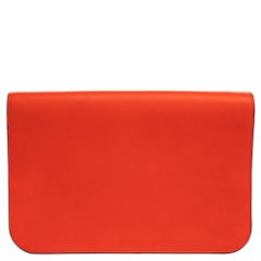 Fendi Orange Leather Large 2Jours Wrislet Envelope Clutch