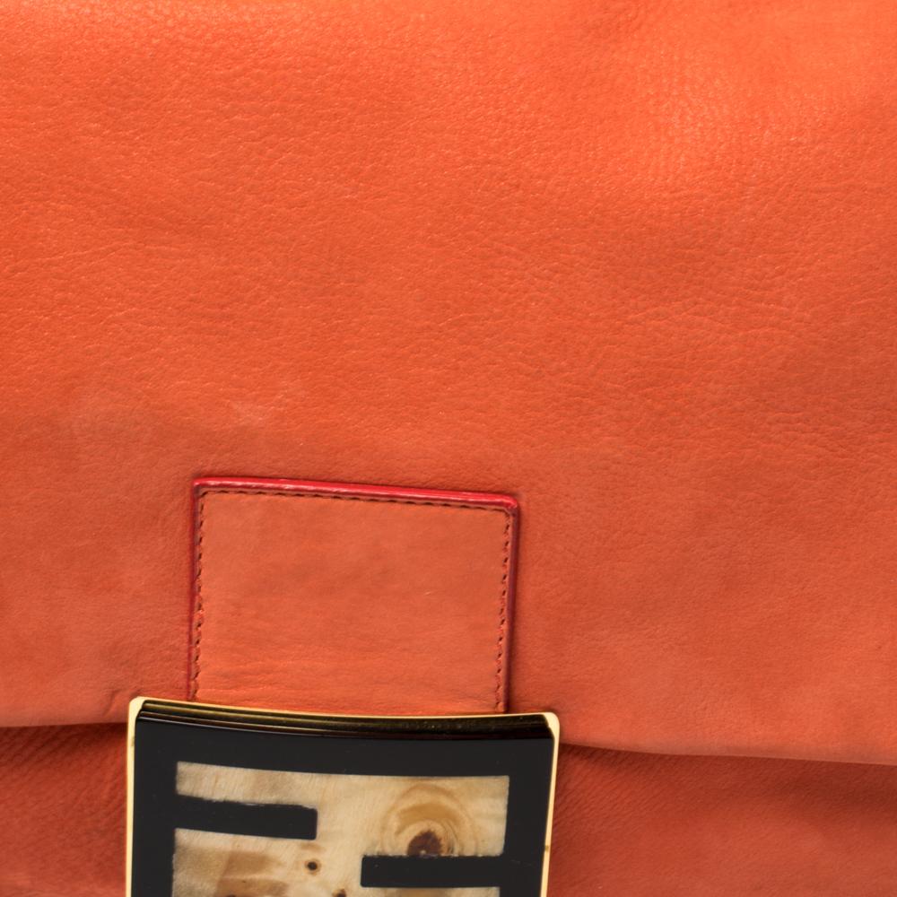 Fendi Orange Leather Mama Forever Shoulder Bag 2