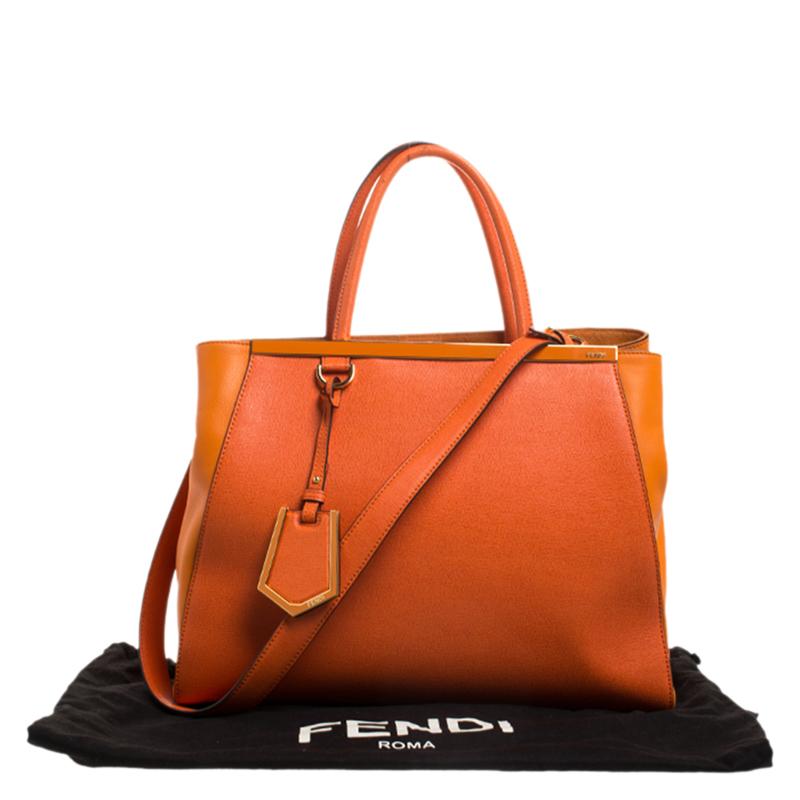 Fendi Orange Leather Medium 2Jours Tote 8