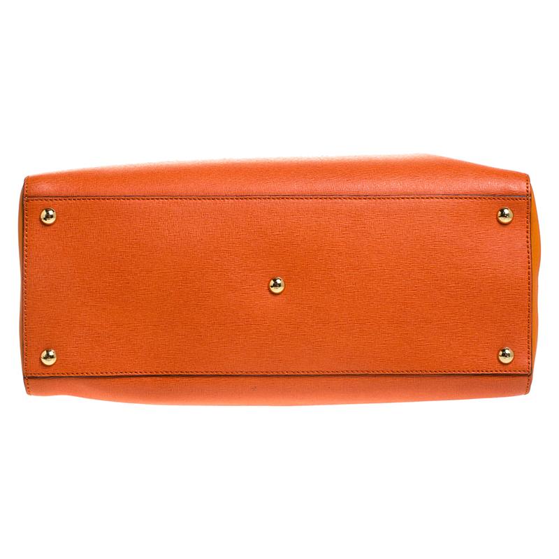 Fendi Orange Leather Medium 2Jours Tote 1