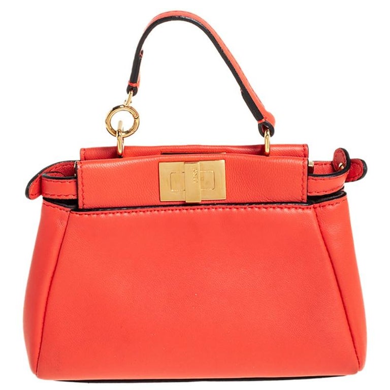 Fendi Orange Leather Micro Peekaboo Crossbody Bag at 1stDibs | fendi orange  bag, fendi bag orange, fendi orange purse