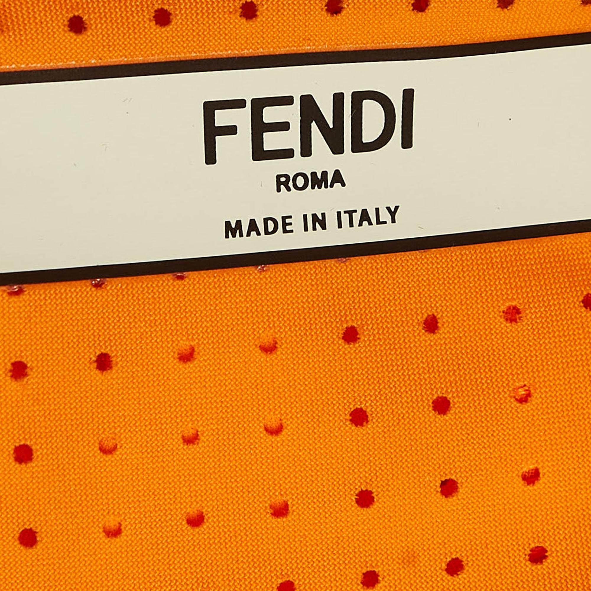 Fendi Orange Logo-Print Nylon Performance Tank Top S 1