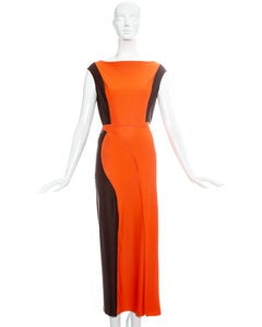 Orangefarbener Lycra-Wickelrock und -Weste von Fendi, 1999