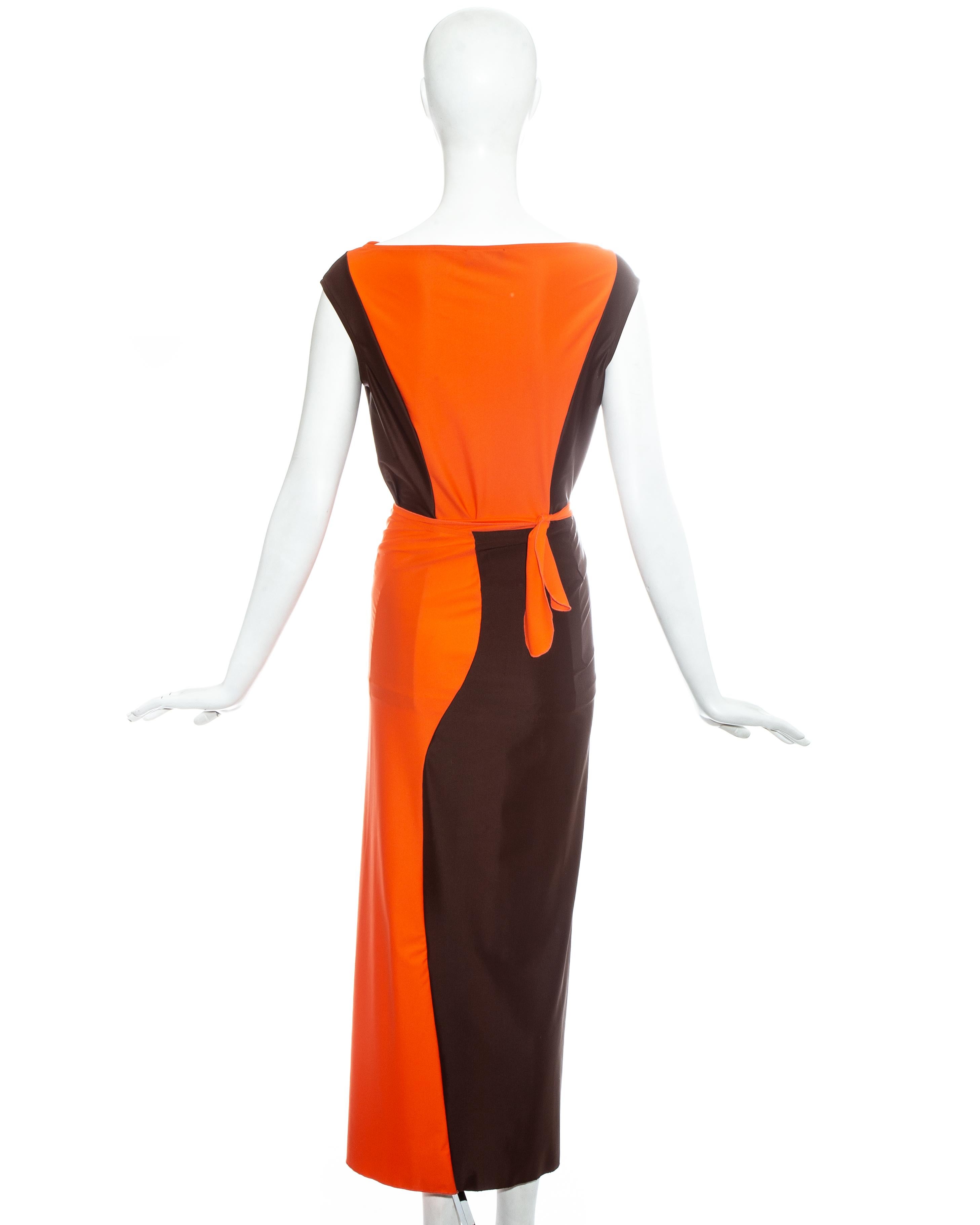 Fendi orange lycra wrap skirt and vest, ss 1999 In Excellent Condition In London, GB