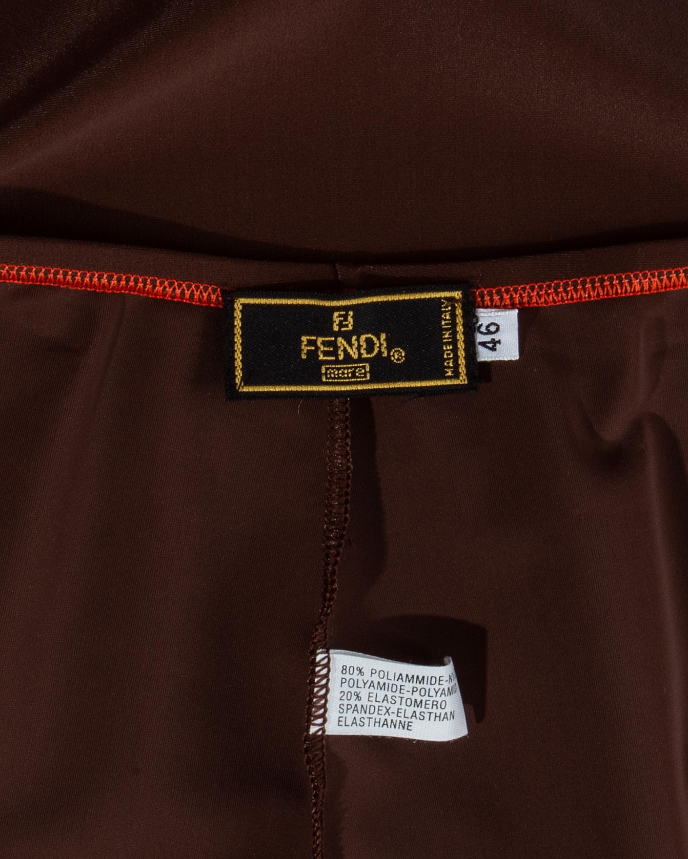 Fendi orange lycra wrap skirt and vest, ss 1999 1