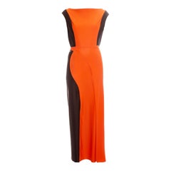 Vintage Fendi orange lycra wrap skirt and vest, ss 1999