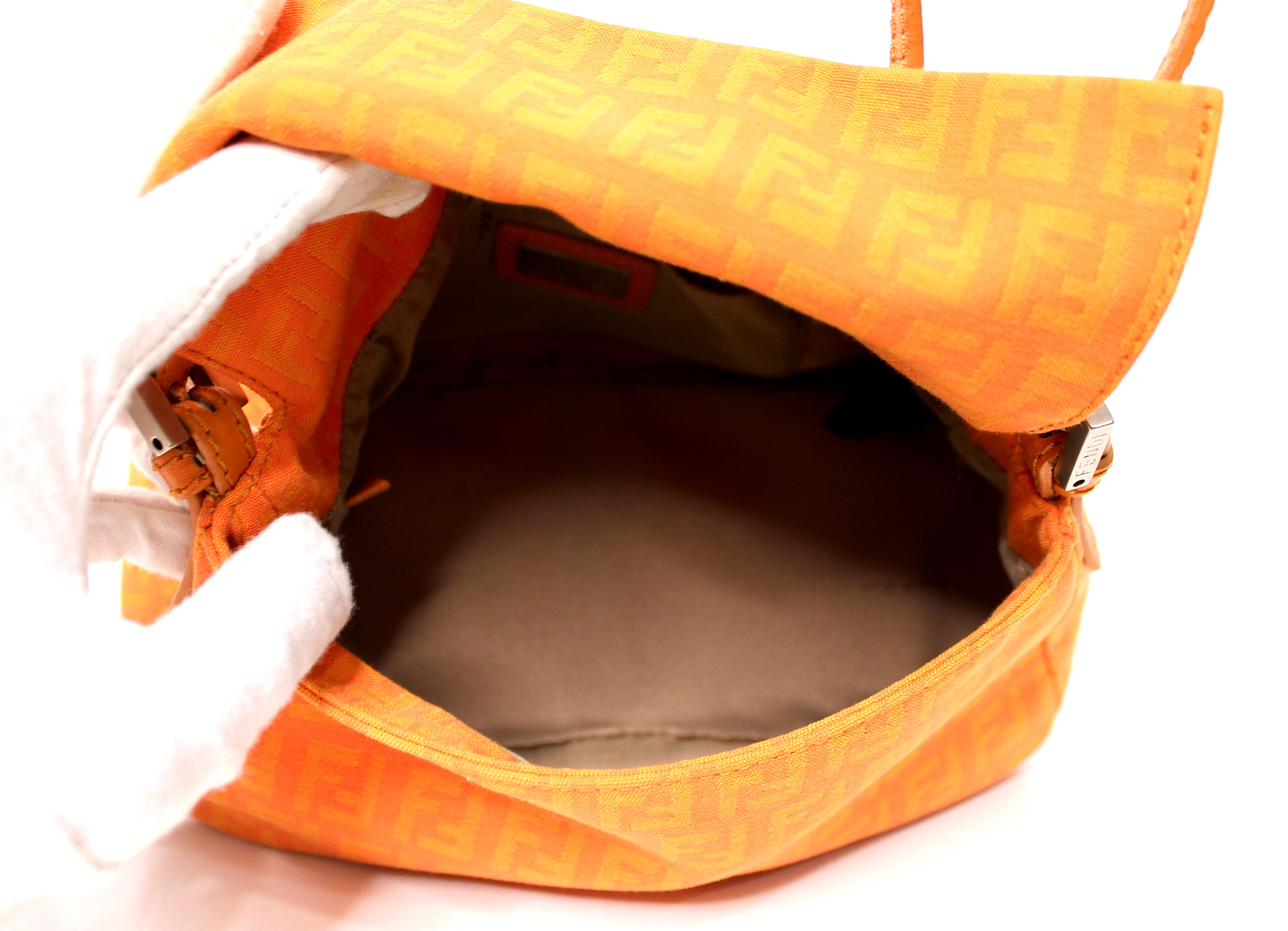 Fendi Mini Mama Zucchino Baguette Bag arancione circa Y2K in vendita 8