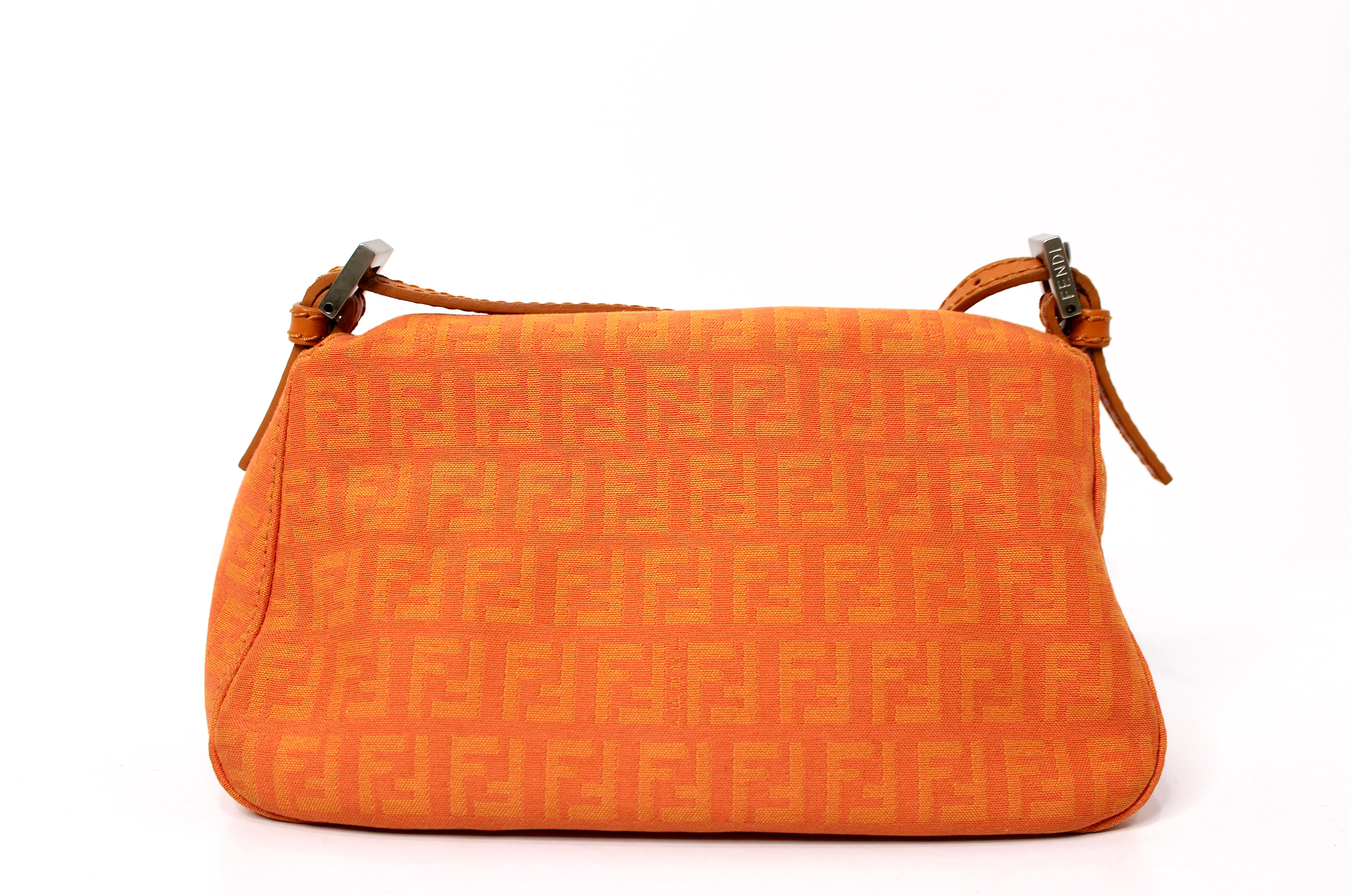 Fendi Mini Mama Zucchino Baguette Bag arancione circa Y2K in vendita 1