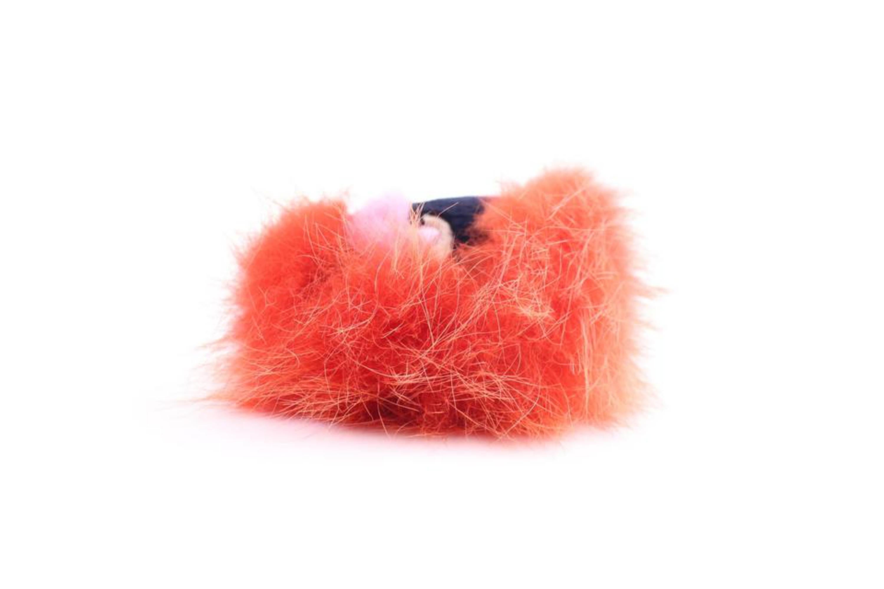 Fendi Orange Monster Bug Eye Fox Fur Ball Keychain and Bag Charm 1fr0423 For Sale 2
