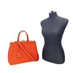 Fendi Orange Neoprene Fabric 2 Jours Tote Bag with Shoulder Strap