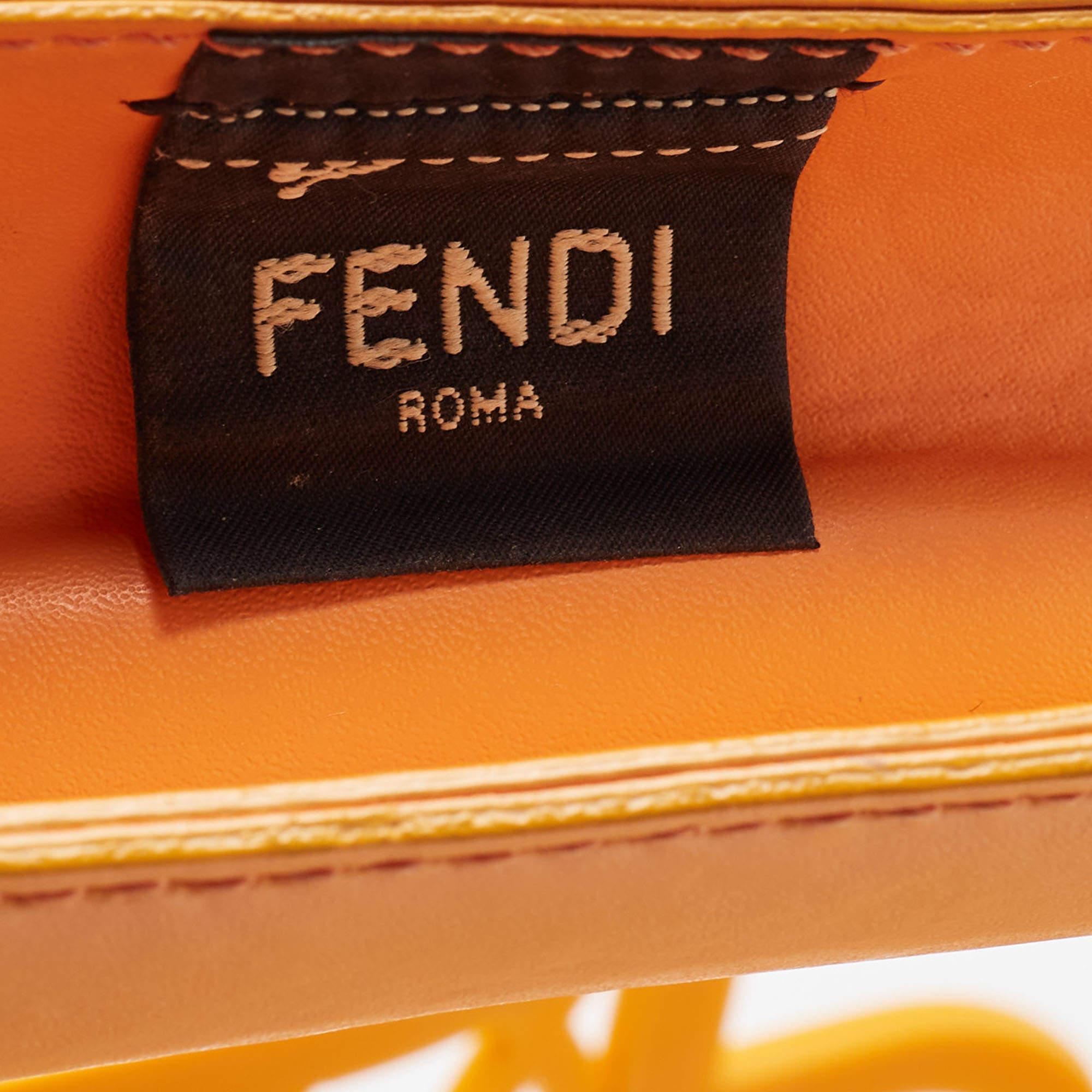 Fendi Orange Plastic Medium Basket Tote For Sale 7