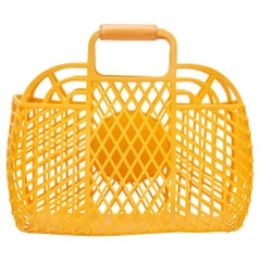 Fendi Orange Plastic Medium Basket Tote