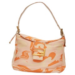 Fendi Orange Psychedelic Swirl Print Flap Mamma Shoulder Bag