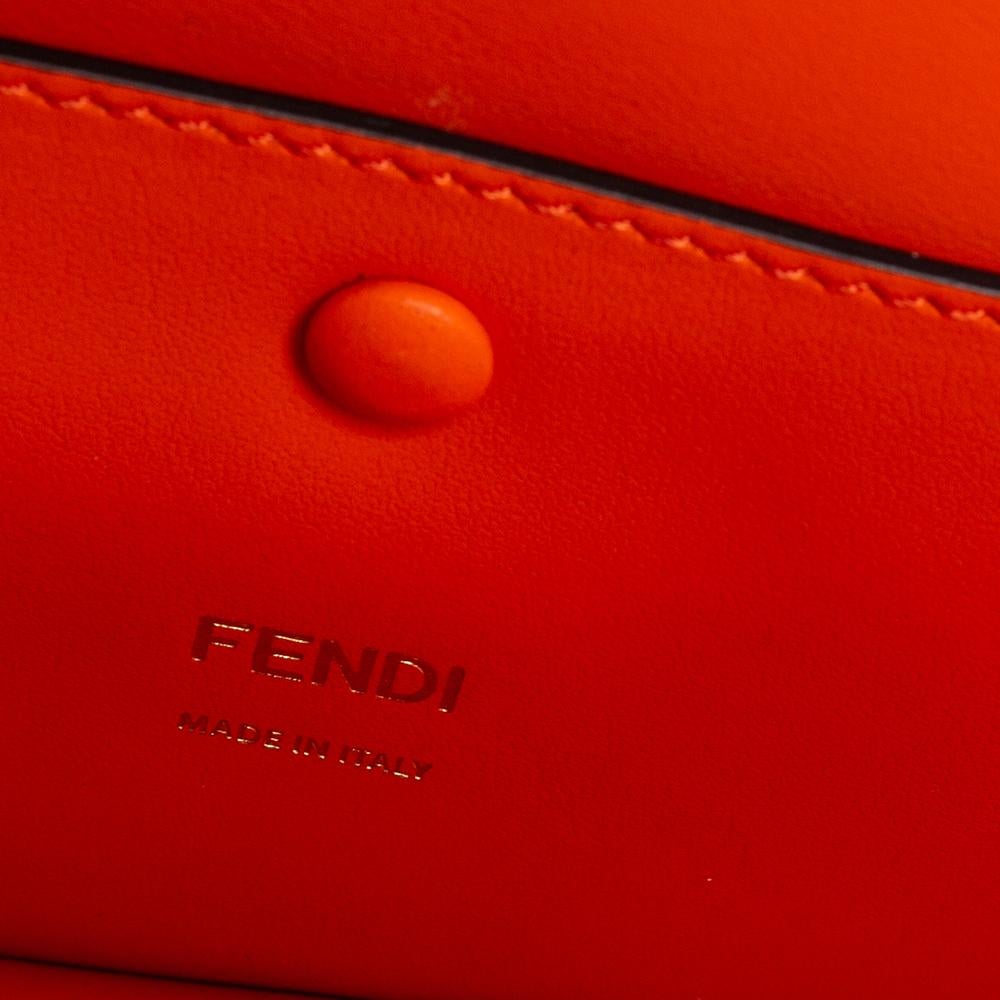 Fendi Orange Zucca PVC and Leather Kan I F Logo Crossbody Bag 4