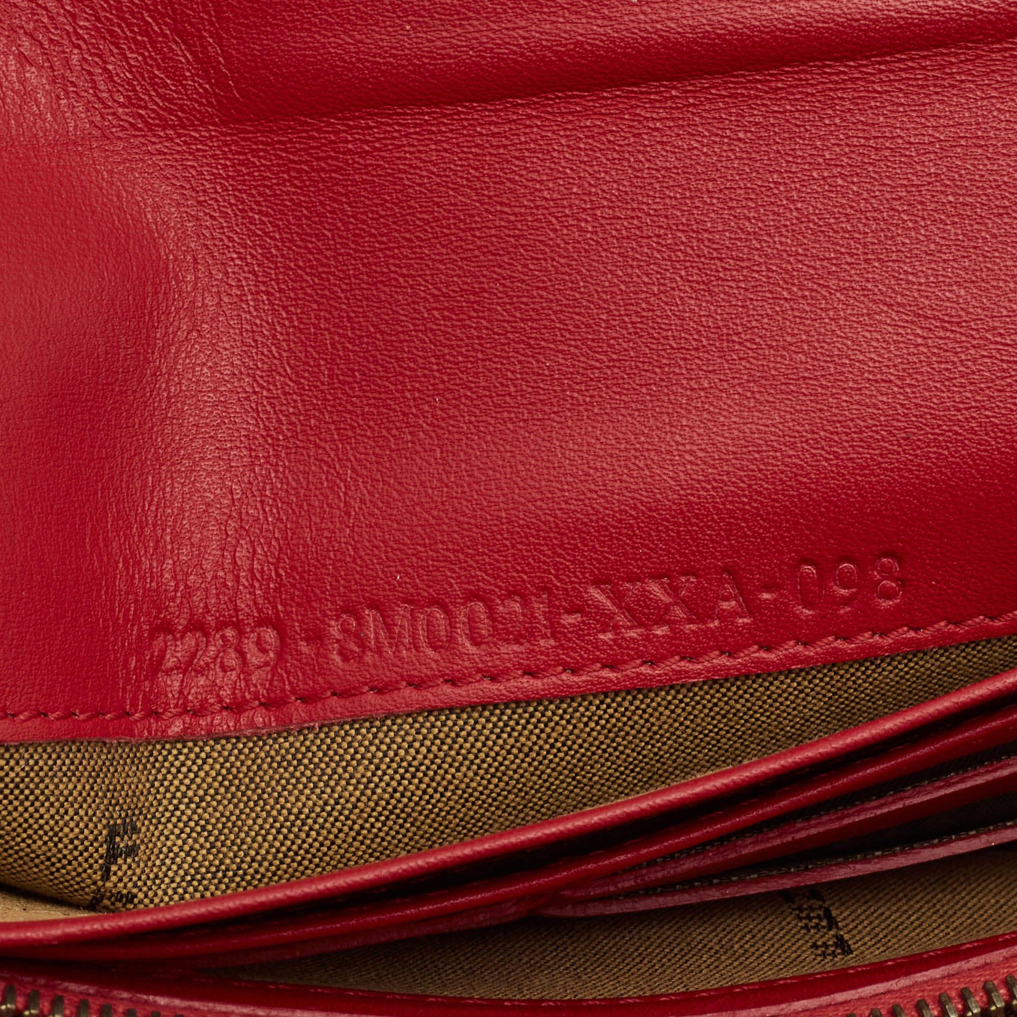 Fendi Orange Zucchino Patent Leather Mia Flap Continental Wallet 5