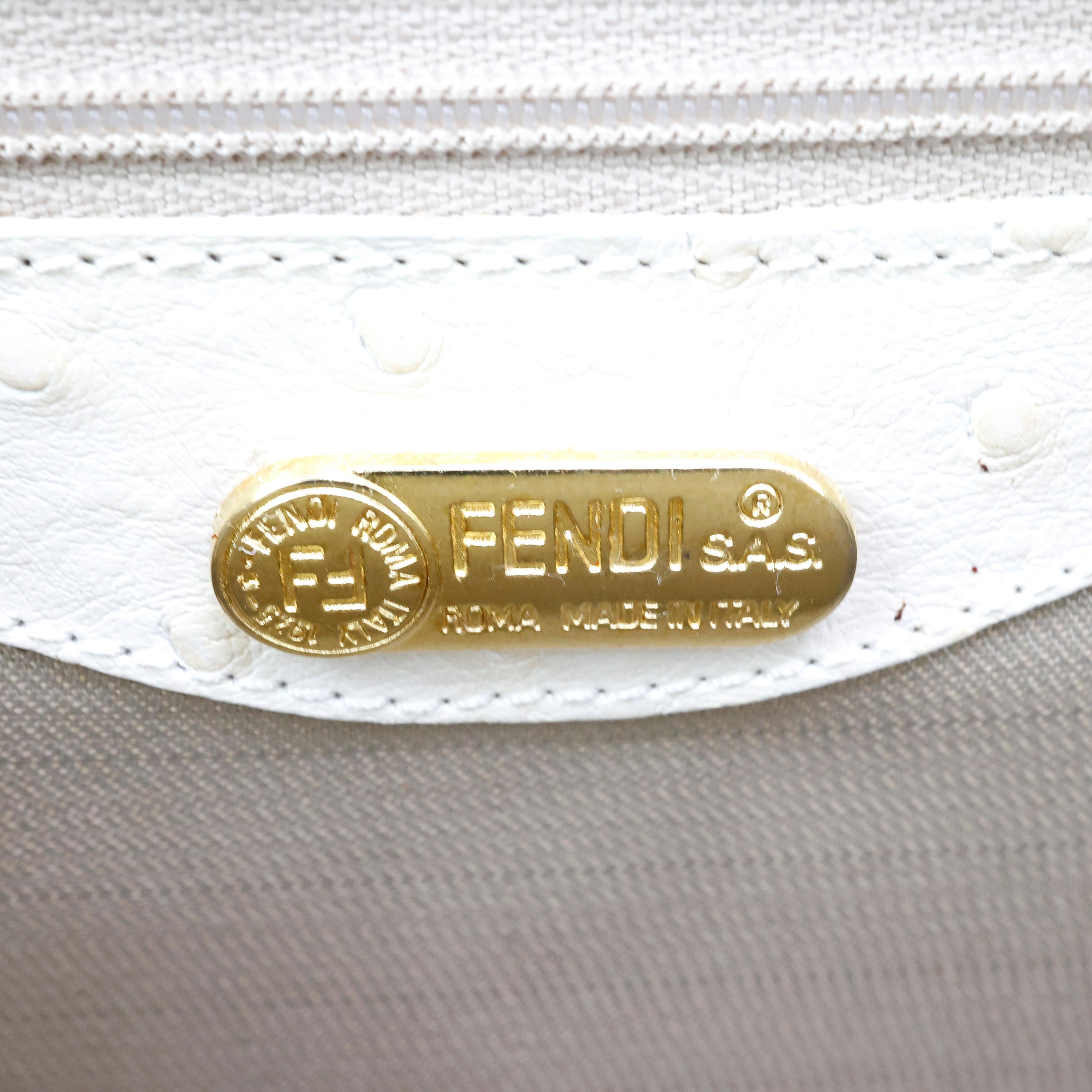 Fendi Ostrich Handbag For Sale 6
