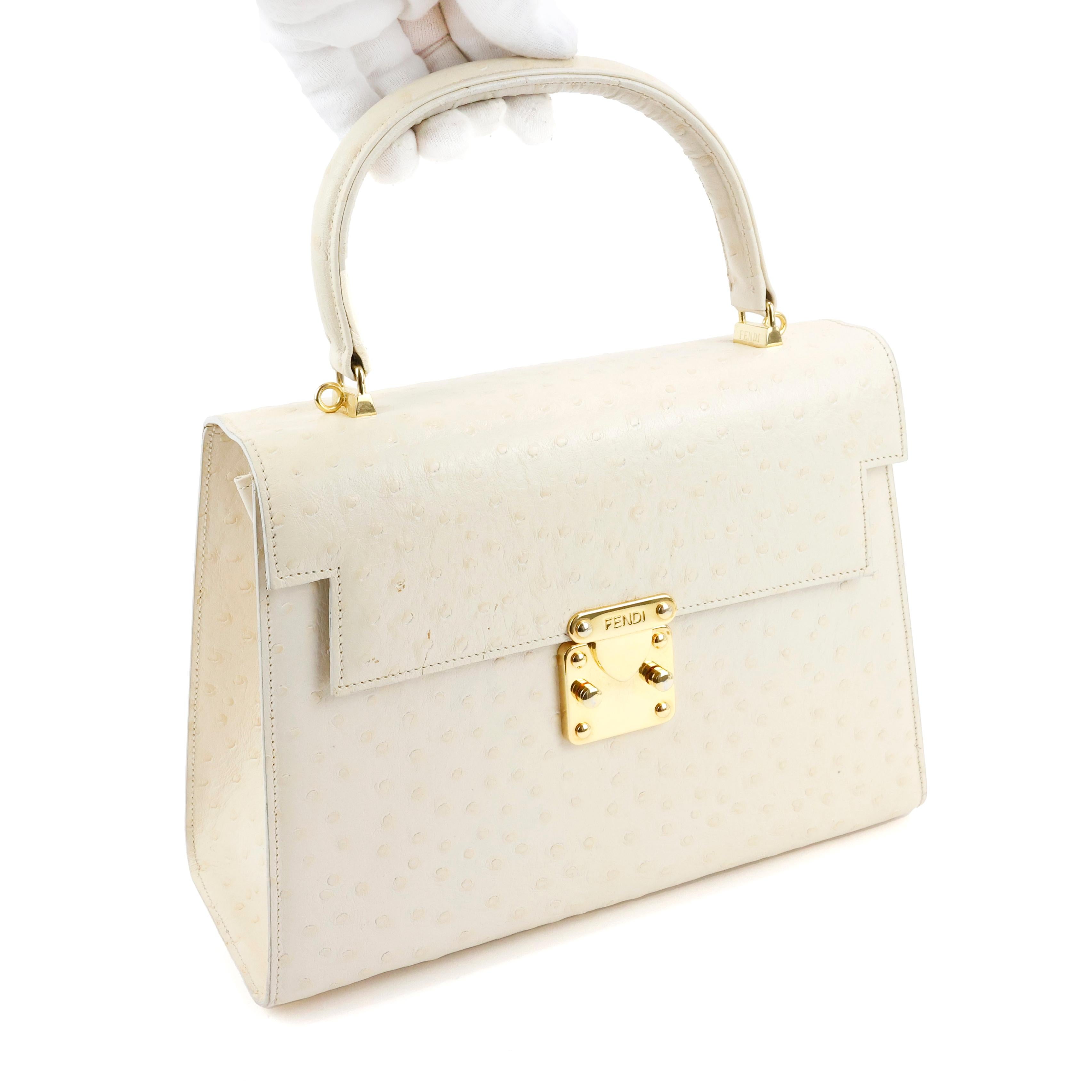 Fendi Ostrich Handbag For Sale 4