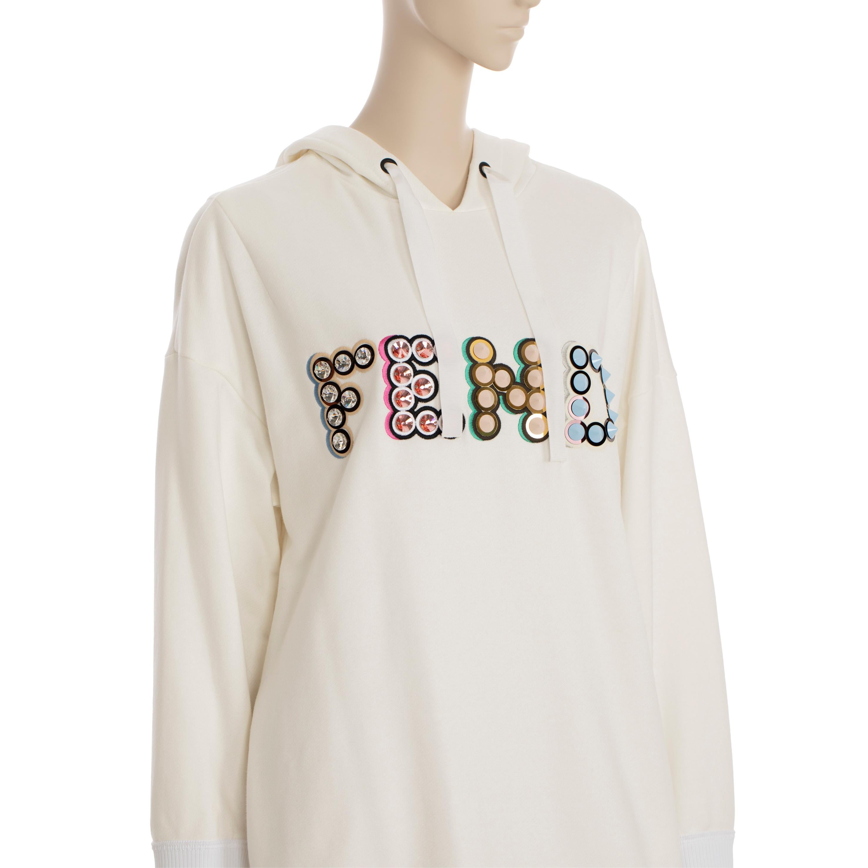 Fendi Oversized Hooded Sweater With Logo Details 38 IT For Sale 8