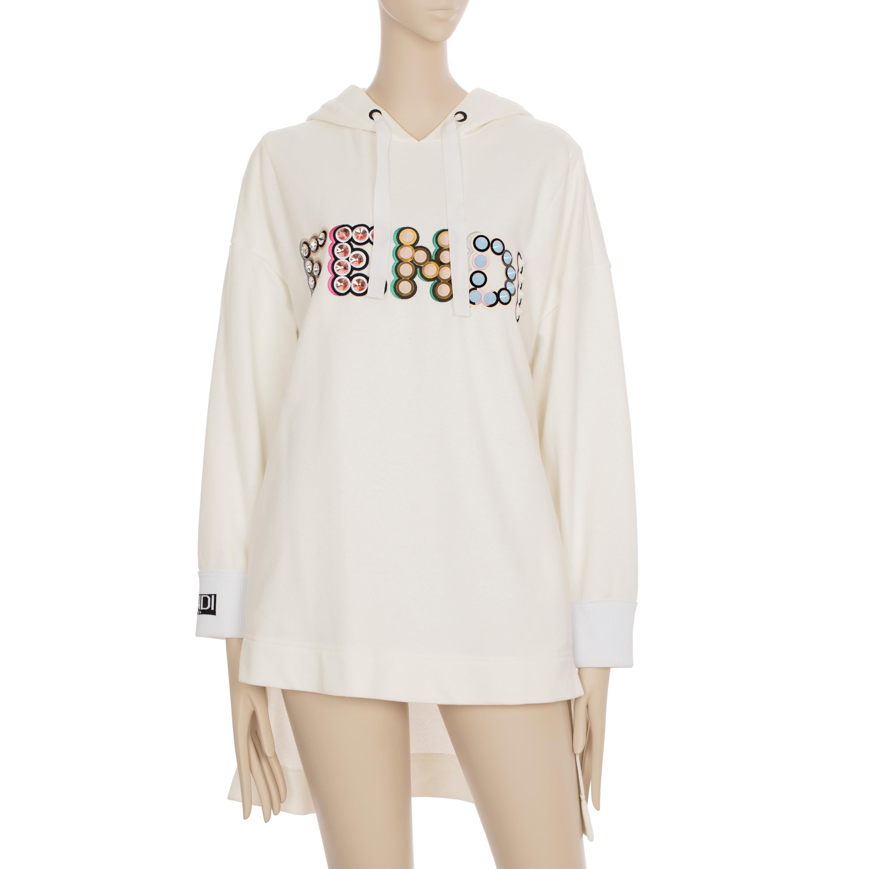 The Fendi Oversized Hooded Sweater is perfect for everyday wear. Its simple design is enhanced by subtle logo details, making it both comfortable and modern. With its oversized fit, this sweater is both effortlessly stylish and perfect for any