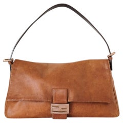 Fendi Oversized JUMBO Vintage Baguette Tasche aus gealtertem Leder