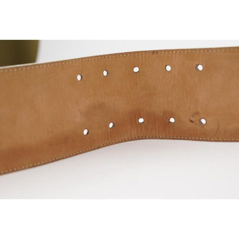 Fendi Oversized White FF Logo Leather Waist Belt 331ff223  For Sale 2