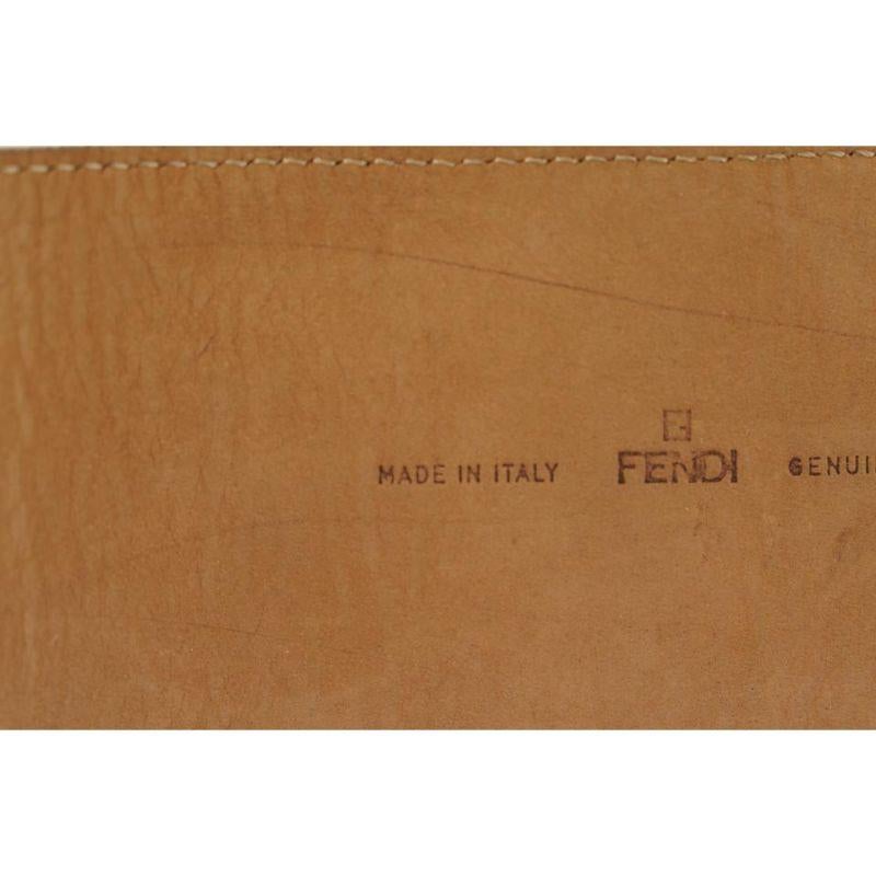 Fendi Oversized White FF Logo Leather Waist Belt 331ff223  For Sale 4