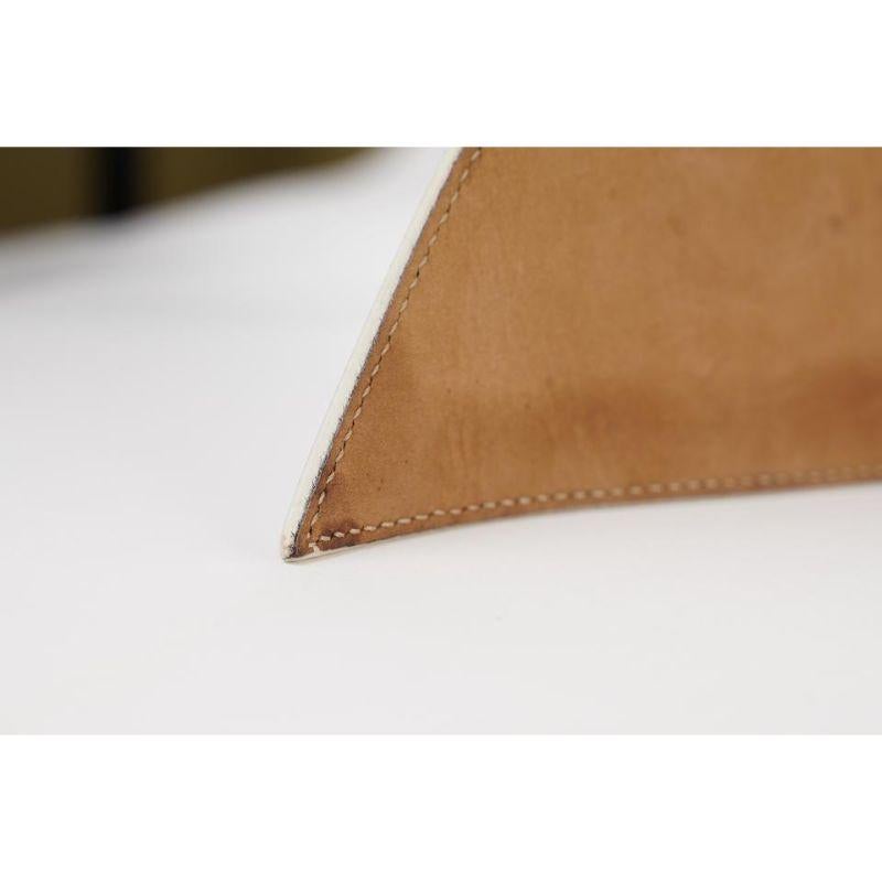 Gray Fendi Oversized White FF Logo Leather Waist Belt 331ff223  For Sale