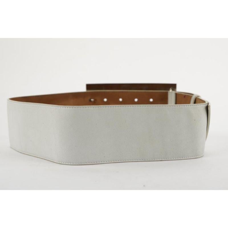 Fendi Oversized White FF Logo Leather Waist Belt 331ff223  For Sale 1