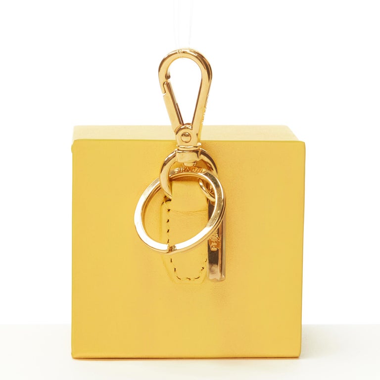 FENDI Pack full leather yellow black logo packaging box bag char