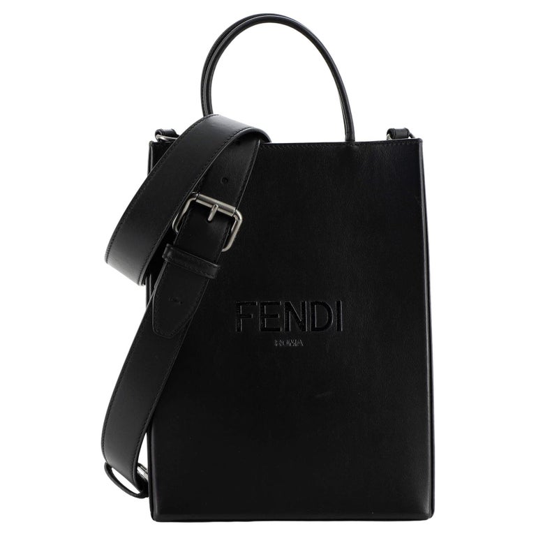Fendi Pack Shopping Tote Embossed Leather Small For Sale at 1stDibs